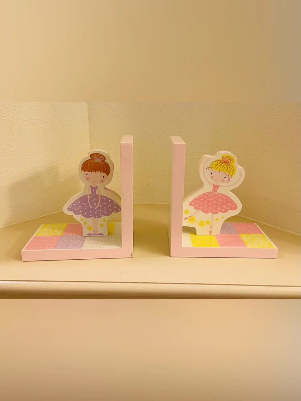 Creative Concept for kids Pink Ballerina Wooden Bookends - Charming  Room Accent - Picture 2 of 8